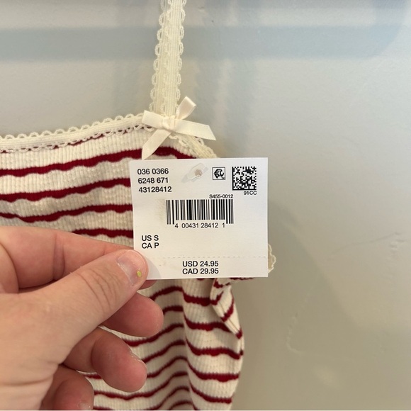 Women’s AE Lace Trim Cami, Raspberry Peak, Small - Picture 5 of 8